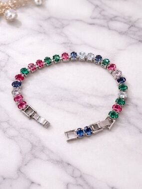Multicolor CZ Tennis Bracelet gorgeous great quality